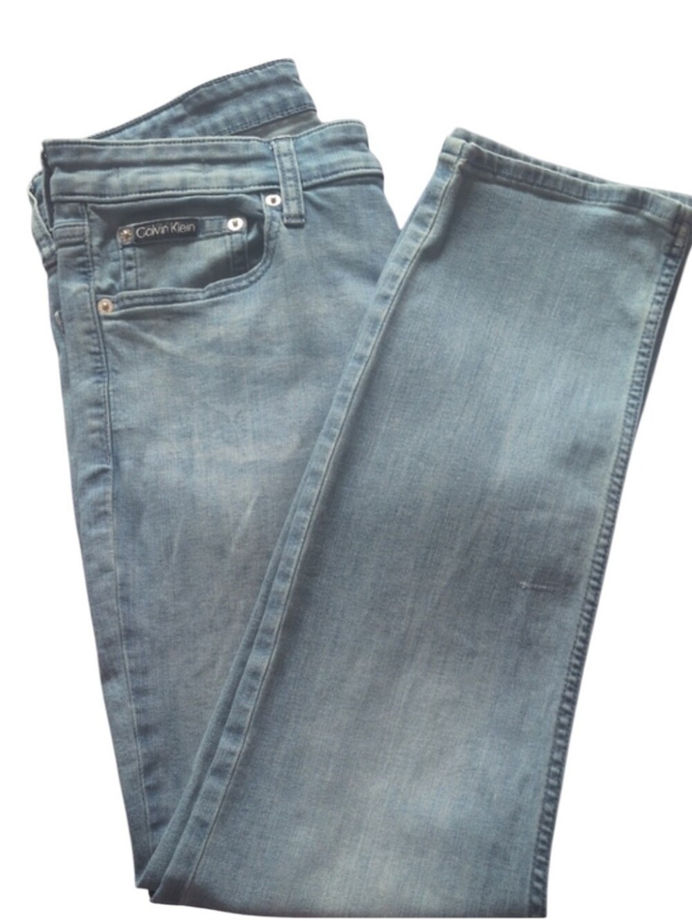 Calvin Klein Men's Light Blue Slim Straight Jeans